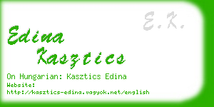 edina kasztics business card